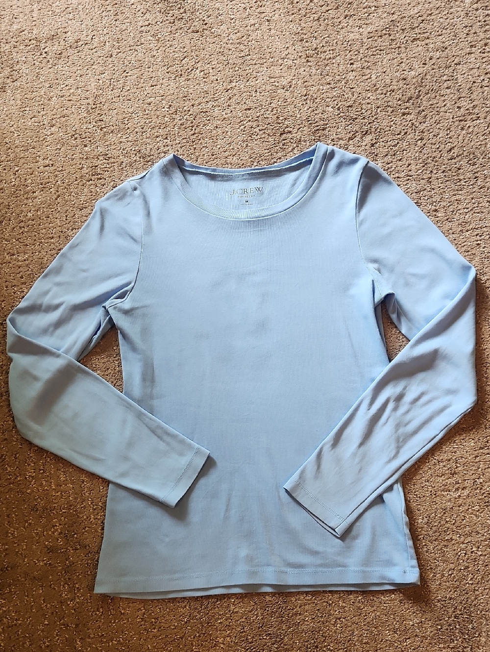 J. Crew Pale Blue Long Sleeve Crewneck Tee